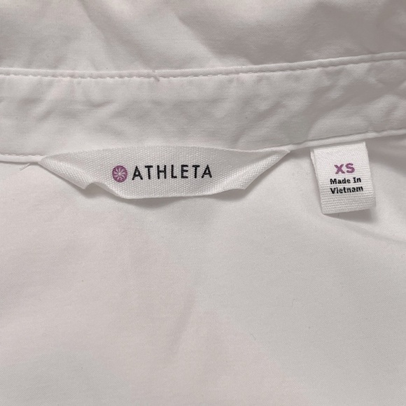 Athleta Long Sleeve Button Up, White Sz XS - Picture 6 of 7